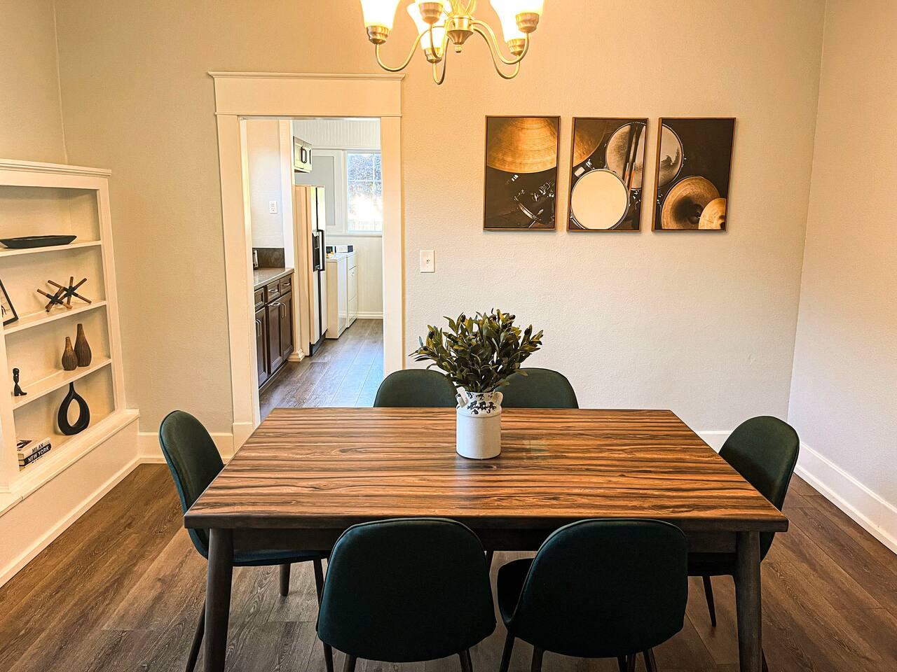 Dining room with a table for six