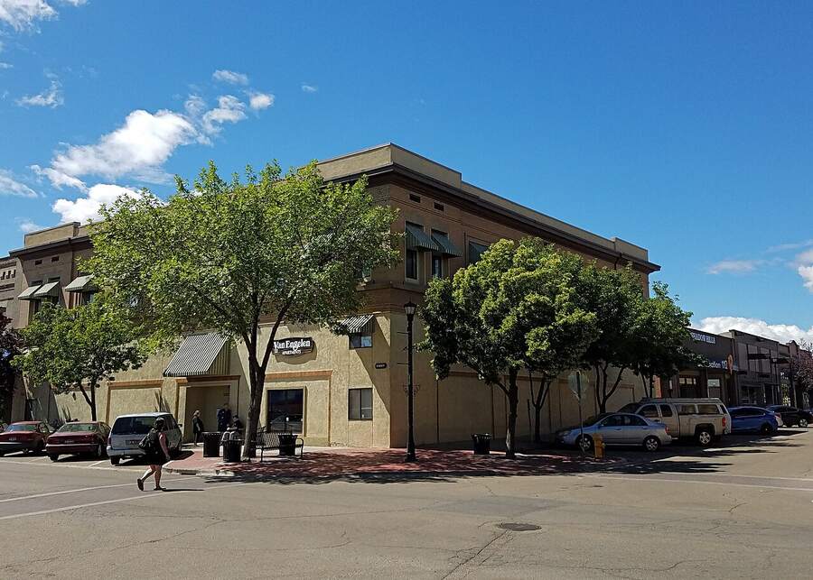 Historic Nampa Department Store building on a downtown Nampa corner