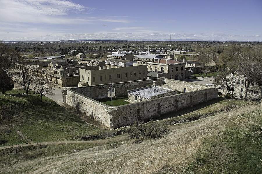 Sandstone walls and cellblocks of the Old Idaho Penitentiary