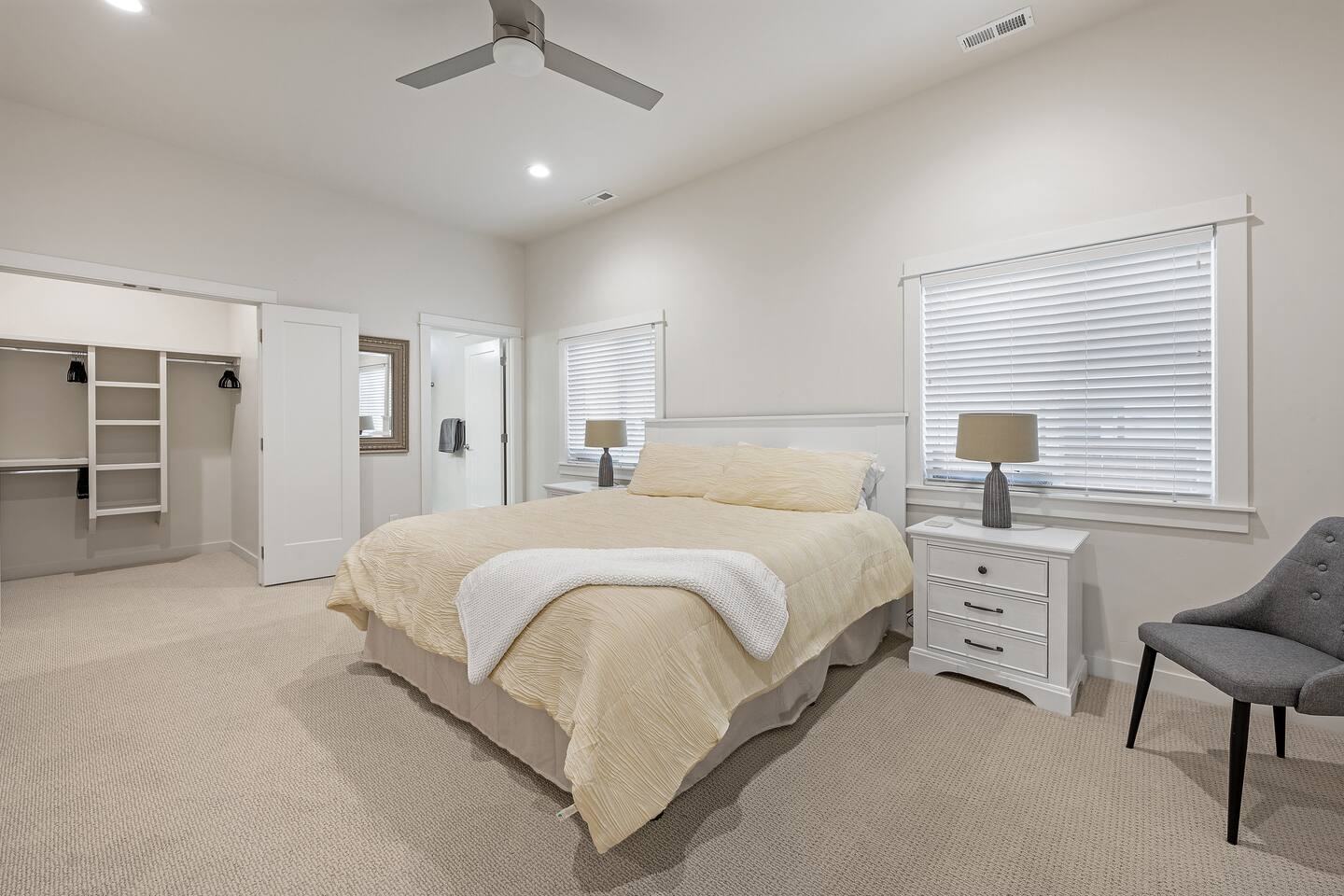 King primary bedroom with walk-in closet