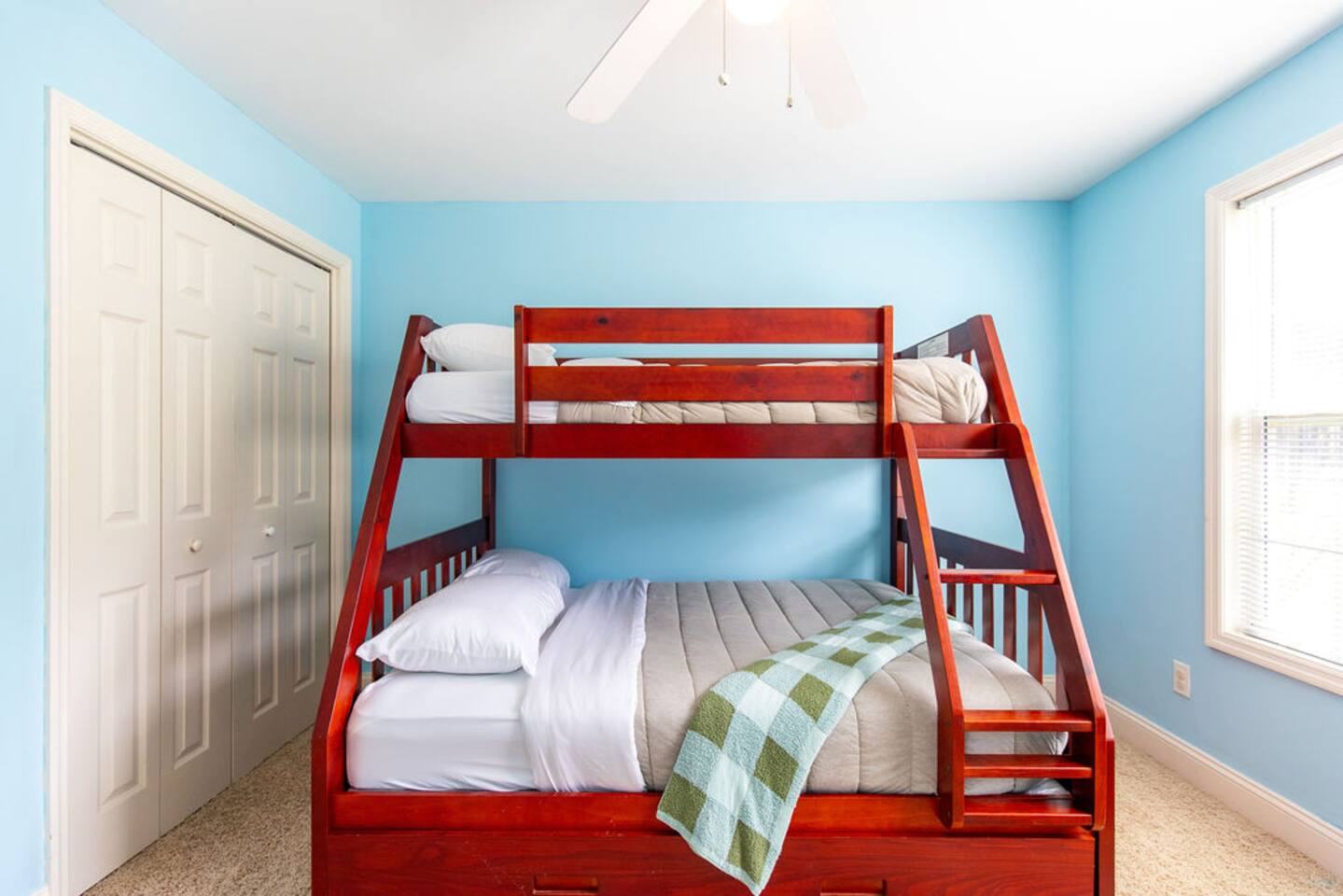 Bunk room with twin-over-full bunk bed