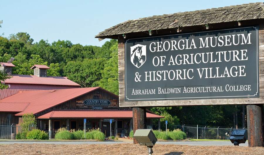 Entrance sign of the Georgia Museum of Agriculture and Historic Village in Tifton