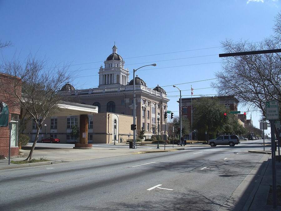 Granite monument at the Jefferson Davis Memorial Historic Site in Irwinville