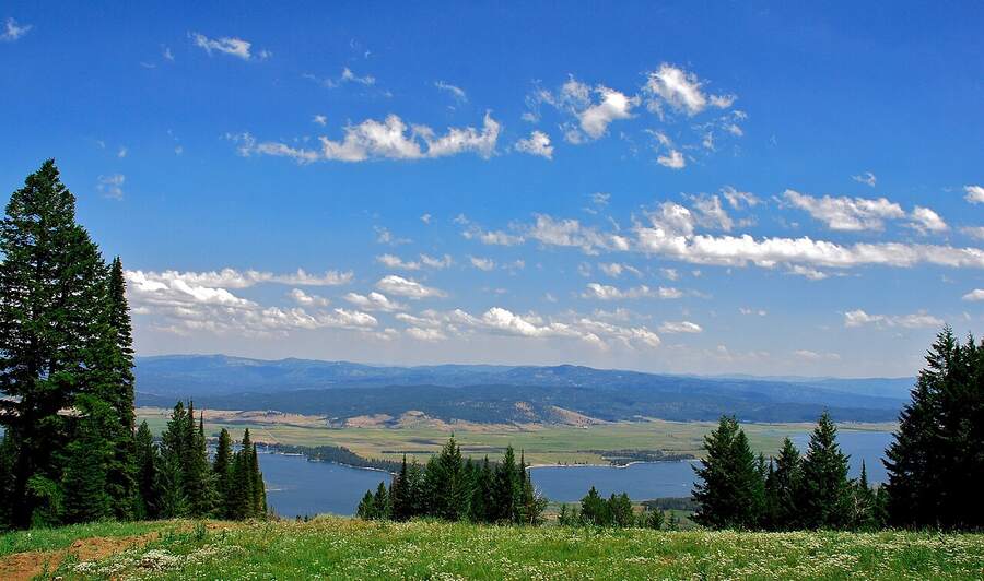 View from Tamarack Resort over Lake Cascade and Long Valley